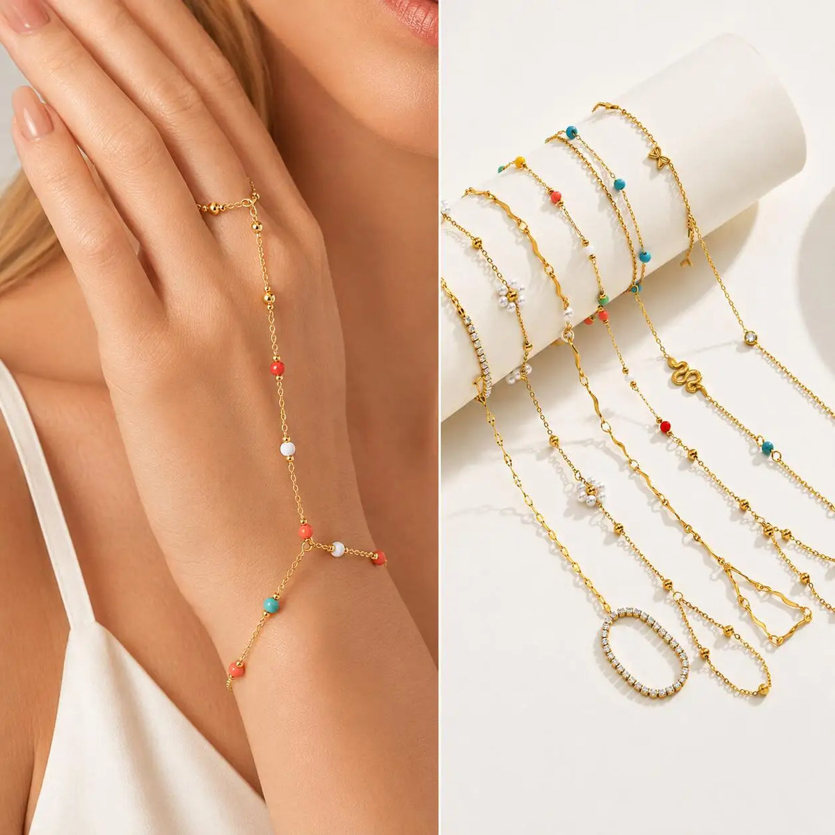 Seraphine Gold Finger Bracelet