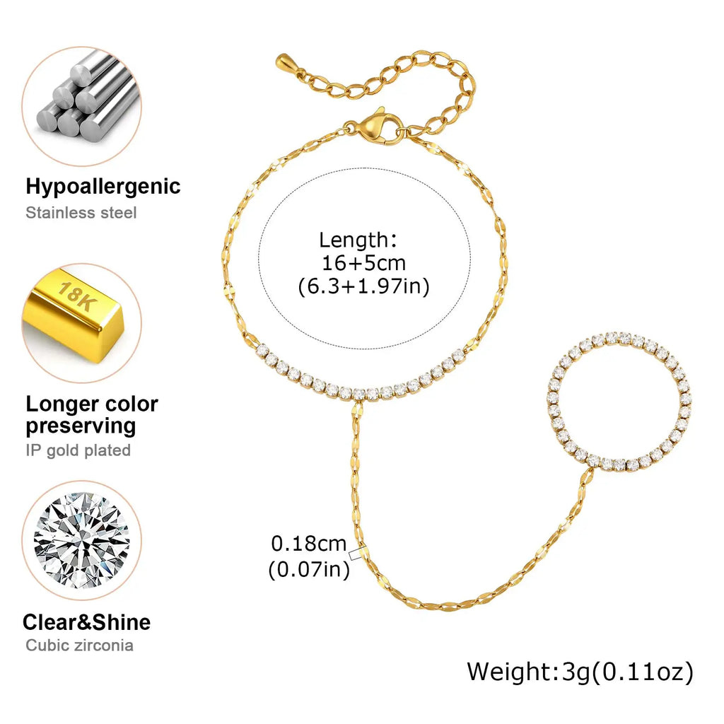 Seraphine Gold Finger Bracelet