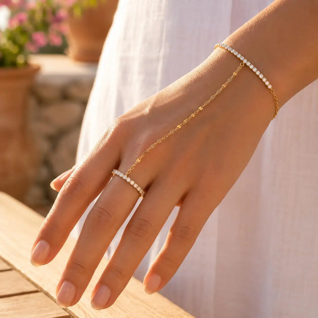 Seraphine Gold Finger Bracelet