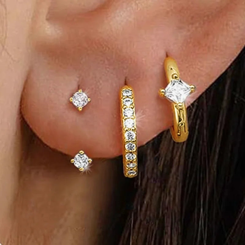 Celestia Crystal Huggie Earring Set