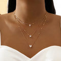 Elegant Crystal Zircon Layered Necklace – Luxury Pendant Choker for Women