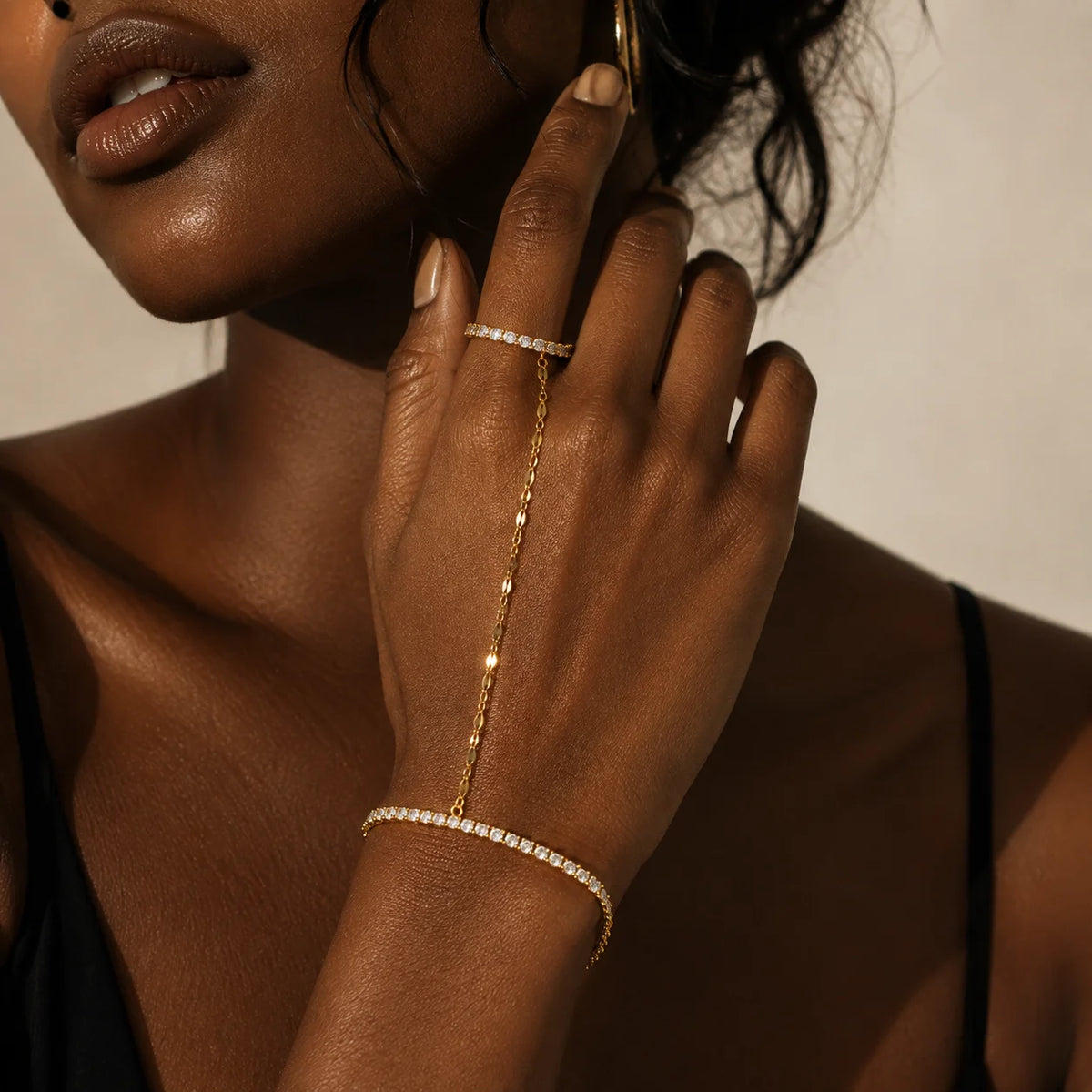 Seraphine Gold Finger Bracelet